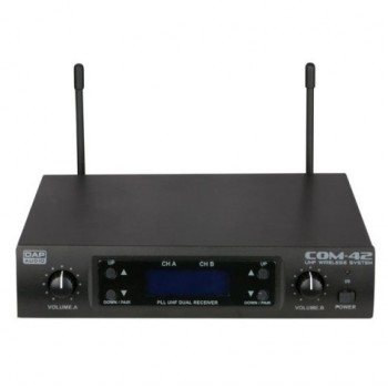 DAP-Audio COM-42. Juego de micrófono inalámbrico UHF de mano de 2 canales
